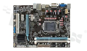 Micro ATX Motherboard; Intel LGA1155 Socket SupportsCore i7/ i5/i3; Pentium/Celeron; VGA; DVI-D; HDMI; 1 x PCIex16; 2 x PCIex1; 1 x PCI; 4 SATA II; 8 USB 2.0