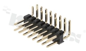 Listwa stykowa do PCB; w rastrze 2.54mm; 2x8 styków; montaż: THT; męska; kątowa; dwurzędowa