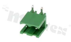 Pluggable terminal block; pitch 5.08mm; 2-ways; male; R/A pin header; open type; UL 300V/15A; TUV:320V/20A