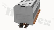 DIN screw terminal block; 1 level; wire 16-50mm2; AWG6-1/0;screw type; grey; 1000V 150A;