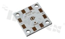MCPCB, thermal conductivity 2W/(m*K), thickness: 1.6mm, number of layers - 1, white soldermask, legend color: gold, size: square 25x25mm, pad cover: gold; for XP/XT LEDs, /12