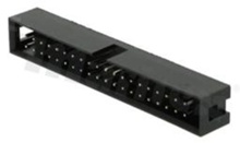 Full shrouded header for PCB; pitch 2.54mm; 40-contacts; THT; male; top entry