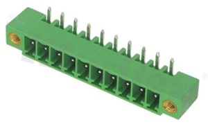 Pluggable terminal block; pitch 3.81mm; 10-ways; male; R/A pin header; closed type; with fixed screws; UL 300V/10A; TUV:300V/10.5A