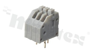 PCB terminal block; pitch 2.5mm; 2-ways; oblique entry; range wire 0.50mm2 (AWG 24-20); spring-loaded; black; UL 300V/7A