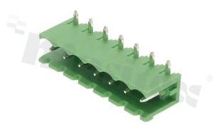 Pluggable terminal block; pitch 5.08mm; 7-ways; male; R/A pin header; opened type; UL 300V/16A; TUV:320V/20A
