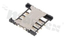 Podstawka karty Micro SIM; 6-stykowa; SMD; z ogranicznikiem wsuwanej karty