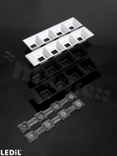 Odbłyśnik for LED; Number of LEDs: 4; Dimensions: 182X40mm; Height: 20.2mm; meterial: PC; Fastening: pin; screw; clips