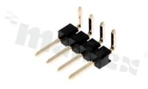 Listwa stykowa do PCB; w rastrze 2.54mm; 1x4 styków; montaż: THT; męska; kątowa; jednorzędowe