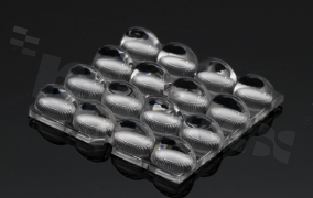 Lens for LED high power; mid power; angle: Oval 64 x 21 degrees FWHM; Number of LEDs: 16; Dimensions: 50x50mm; Height: 8.3mm; meterial: PMMA; Fastening: screw