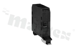 Złączka szynowa ; 1-poziomowa; 2-zaciskowa na przewód 4-25mm2; zacisk śrubowy; czarna; na szyne DIN; 690V/101A