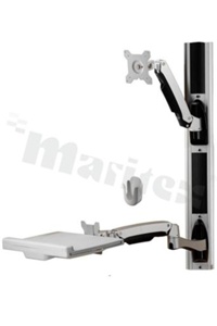 VESA holder for 1 display with keyboard tray; column workstation; max. load 12.5kg; recommended panel size 15-24"; W8812