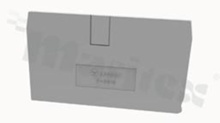 End/internal wall for   through terminal blocks; 1,5mm thick; grey; snap-on mounting