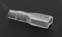 Osłonka do konektora płaskiego 4.8mm; na przewód OD=2.5mm L=22mm W=5.8mm; przezroczysta