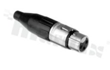 Wtyk typ XLR; żeński; prosty; 3 pinowy; styki fosforobrąz; na przewód 3 - 6.5mm; lutowany