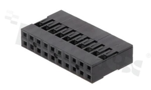 Korpus listwy; w rastrze 2.54mm; 2x10 styków; montaż: do przewodów; żeńska; dwurzędowe