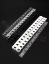 Soczewka do diod LED high power; kąt rozsyłu: 65 stopni FWHM; ilość diod: 14; rozmiar: 280x21mm; wysokość: 13.3mm; rodzaj materiału: PMMA; sposób mocowania: kołek; śruby; zatrzaski