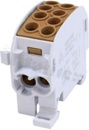 Złączka na szyne DIN; blok rozdzielczy odgałęźny;brązowy; jednobiegunowy; 35mm2; Al/Cu;1000V AC/DC ;202A