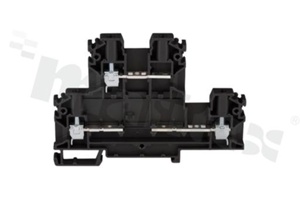 Złączka szynowa;2-poziomowa;3 zaciskowa na przewód 0,5-4mm2; zacisk śrubowy; czarna; na szyne DIN; 1000V/32A