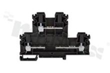Installation terminal block; 2-level; 3-contacts; for wire 0,5-4mm2; screw terminal; black; Din rail; 1000v/32A