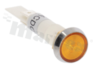Lampka sygnalizacyjna; 10mm; terminale do lutowania; plastik; podświetlenie żółte; LED 12V