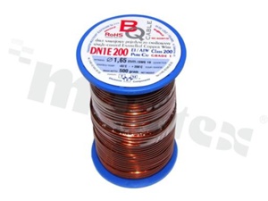 Insulated winding wire; with one layer of enamel insulation; diameter 1.65mm; SWG 16; -65+200 deg.C; 26m; 500g.