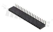 Listwa stykowa do PCB; w rastrze 2.54mm; 1x20 styków; montaż: THT; żeńska; kątowa; jednorzędowe 