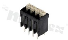 PCB terminal block; pitch 3.50mm; 4-ways; vertical entry; range wire 0.2-1.5mm2 (AWG 24-16); spring-loaded; black; UL 300V/12A