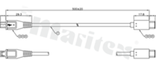 USB cable standard USB C 2.0 - USB B OTG; 0,5mb; black; REV B