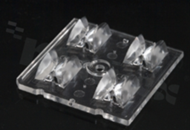 Soczewka do diod LED high power; kąt rozsyłu: asymetryczny ; ilość diod: 4; rozmiar: 50x50mm; wysokość: 10.9mm; rodzaj materiału: PMMA; sposób mocowania: kołek; śruby