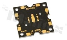 Podłoże MCPCB, przewodność cieplna 2W/(m*K), grubość: 2mm, Ilość warstw - 1, czarna soldermaska, kolor legendy: złota, rozmiar: kwadrat 35mm, pokrycie padów: złoto; /20