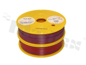 Przewód pojedynczy LGY/H05V-K; z wielodrutową miedzianą żyłą; czerwony/fioletowy; przekrój 0.50mm2; AWG 20; 500V; -40+105 st.C; 100m.