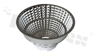 Reflector for LED COB; angle: 60 degrees ; Number of LEDs: 1; Dimensions: round 92mm; Height: 47.8mm; material: aluminium; Fastening: socket
