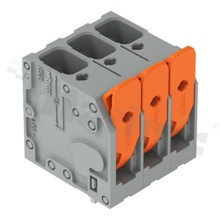 Listwa zaciskowa do PCB; przewód-płytka; na przewód 0.2 - 6.0 mm2; raster 7.5 mm; 3-torowa.; kąt ułożenia przewodu względem płytki: 90; Push-in; szary; 600V/31A
