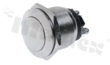 Push button switch; monostable; 19mm; screw terminals; stainless steel; IP65.