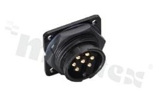 Gniazdo DC; 7-stykowe; męskie; proste; Imax = 20A; kabel: 5.5-10.8mm2; z nakrętką z przodu; z połączeniem zatrzaskowym; IP67