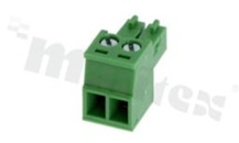 Pluggable terminal block; 3.50mm pitch; 2-ways; female; for wire 0.5-1.50mm2(28-16AWG); wire insertion direction same as plug-in direction; p.bronze contacts; brass cage; UL 300/8A