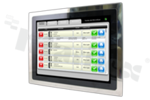 Komputer panelowy; 15"; 4:3; XGA(1024×768); dotyk: pojemnościowy; IP-65 & IP-X9K; Celeron N3350; RAM: do 8GB; COM; 2xUSB; LAN; HDMI; LVDS; eDP; mPCIe; głośniki; SATA; Drive Bay; temp.pracy: 0+40C; zasilanie: zasilacz