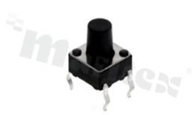 Przełącznik Tact Switch; THT; wymiary korpusu 6.0x6.0; h=8mm; pionowy; o sile nacisku 160gf; przycisk okrągły