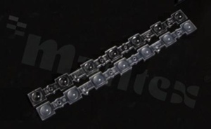 LensC17361_DAISY-7X1-WW-D, FWHM: ab. 80 degree, dimmensions: 279.5x39.6mm, height: 20.3 mm, for LED MidPower, Ledil