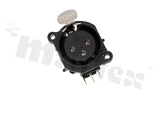 XLR socket 3 pins; female; gold-plated contacts