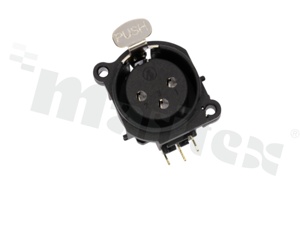 Gniazdo typu XLR; 3 piny; żeńskie; złocone kontakty