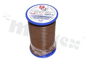 Single wire LGY/H05V-K; with copper multi-strand; brown; cross section 2.50mm2; AWG 14; 500V; -40+105 deg.C; 10m.