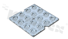 Lens for LED mid power; angle: 101 degrees ; Number of LEDs: 16; Dimensions: 49.5x49.5mm; Height: 5.75mm; material: PMMA; Fastening: screw