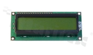 Display LCM; LCD character; 16x2 chars; STN Y/G; LED backlighting; 3V supply; view 6:00; screen 66x16 00; extra Cyrilic fonts