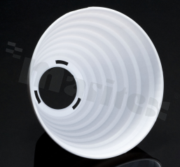 Reflector for LED COB; angle: 70 to 73 degrees FWHM; Number of LEDs: 1; Dimensions: round 120mm; Height: 74.5mm; meterial: HRPC; Fastening: socket