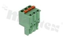 Pluggable terminal block; 5.00mm pitch; 3-ways; female; for wire 2.50mm2 (26-12AWG); wire insertion direction same as plug-in direction; p.bronze contacts; spring clamp; brass cage; UL 300/10A TUV 320/20A