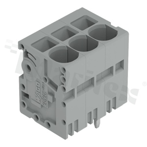 Listwa zaciskowa do PCB; przewód-płytka; na przewód 0.2 - 10.0 mm2 (24-8AWG); raster 7.5 mm; 3-torowa.; kąt ułożenia przewodu względem płytki: 90; Push-in; szary; 600V/38A