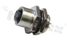 Gniazdo M12; kodowanie D; 4-stykowe; żeńskie; 4A; na panel; z nakrętką z przodu; PCB; IP68