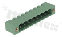 Listwa zaciskowa rozłączalna; w rastrze 5.08mm; 8-torowa; męska; prosta; z zaczepem śrubowym; UL 300V/15A; TUV:320V/20A
