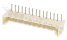 Header for PCB; pitch 2.00mm; 15-contacts; THT; male; side entry